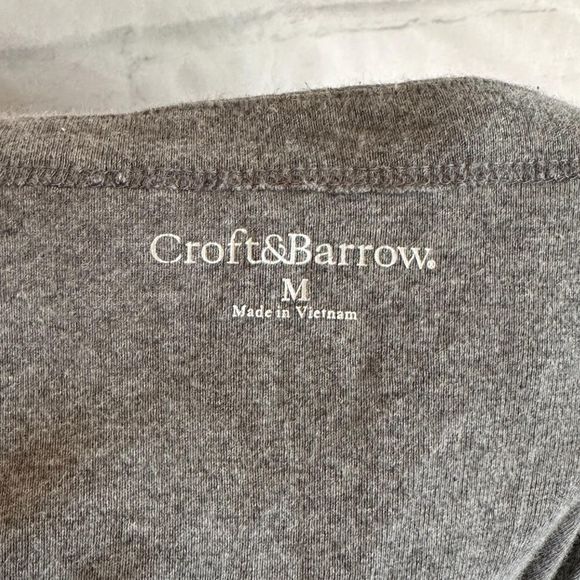 Croft & Barrow 3/4 Sleeve Gray and Pink Striped Shirt, Medium, Pre-owned - Picture 3 of 5